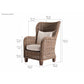 NovaSolo Wickerworks Collection 35" Hand-Woven Natural Kubu Rattan & Mahogany King Chair