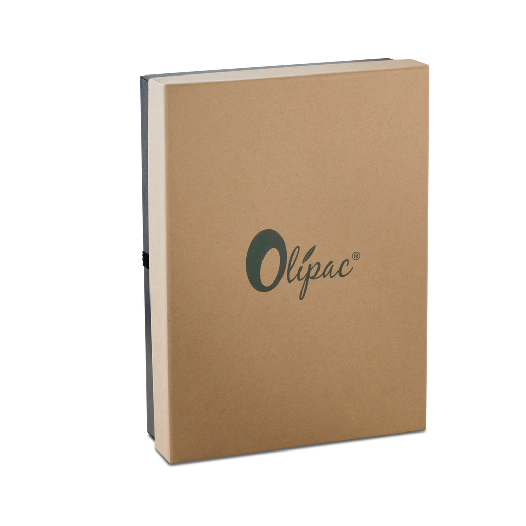 Olipac Stainless Steel Filare 4-Piece Set With Wooden Base