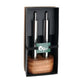 Olipac Stainless Steel Filare Oil and Vinegar Set With Wooden Base