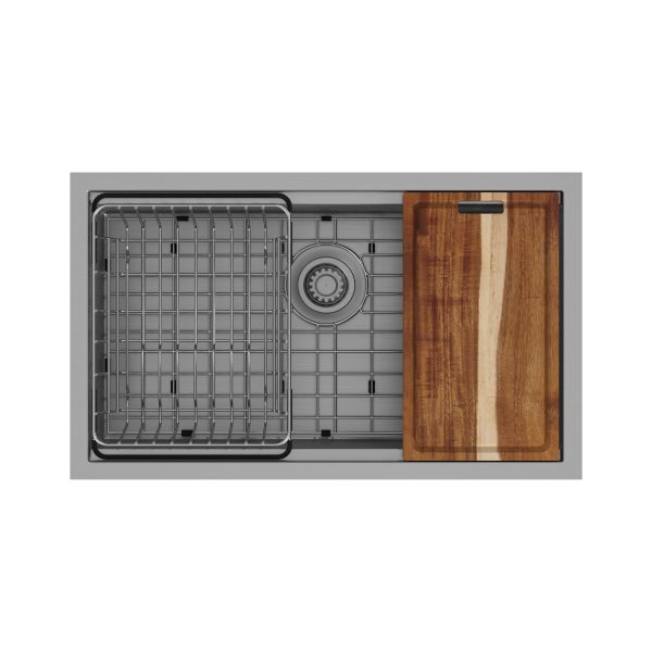 PULSE ShowerSpas Santa Cruz 9" H x 30" W x 18" D Dual Mounted Stainless Steel Brushed Sink
