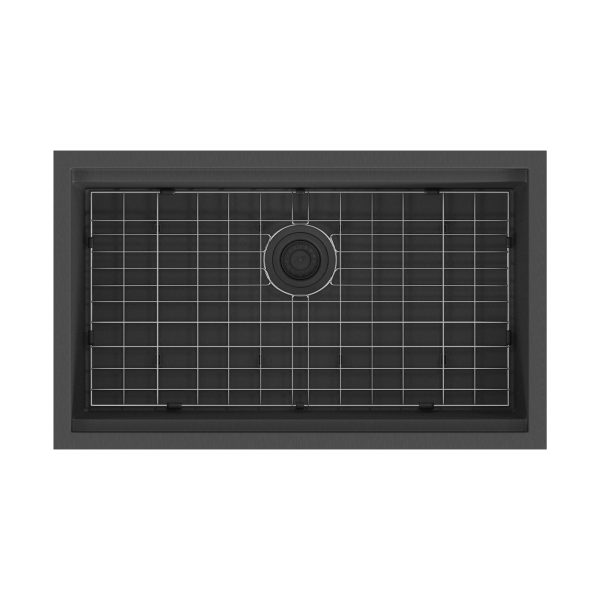 PULSE ShowerSpas Santa Cruz 9" H x 32" W x 19" D Dual Mounted Gun Metal Black Sink
