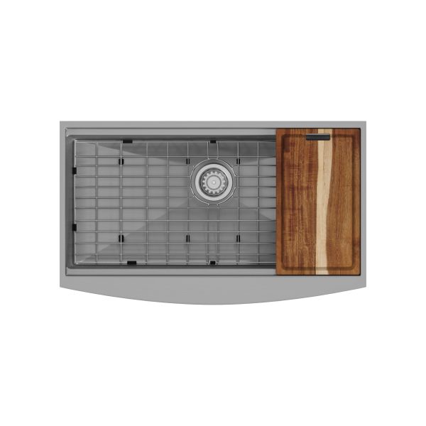 PULSE ShowerSpas Santa Cruz 9" H x 33" W x 20" D Brushed Stainless Steel Undermount Sink