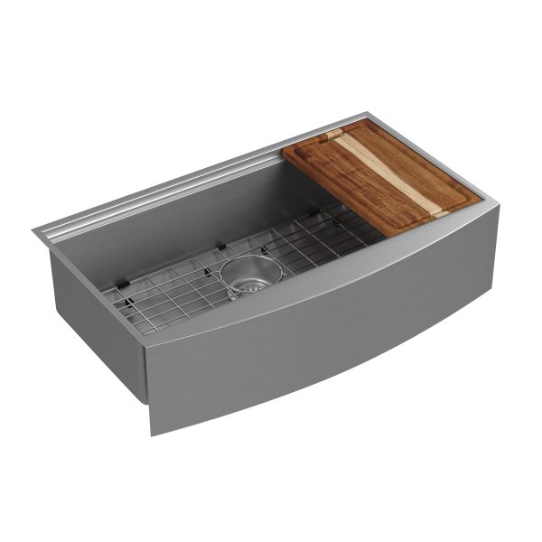 PULSE ShowerSpas Santa Cruz 9" H x 33" W x 20" D Brushed Stainless Steel Undermount Sink