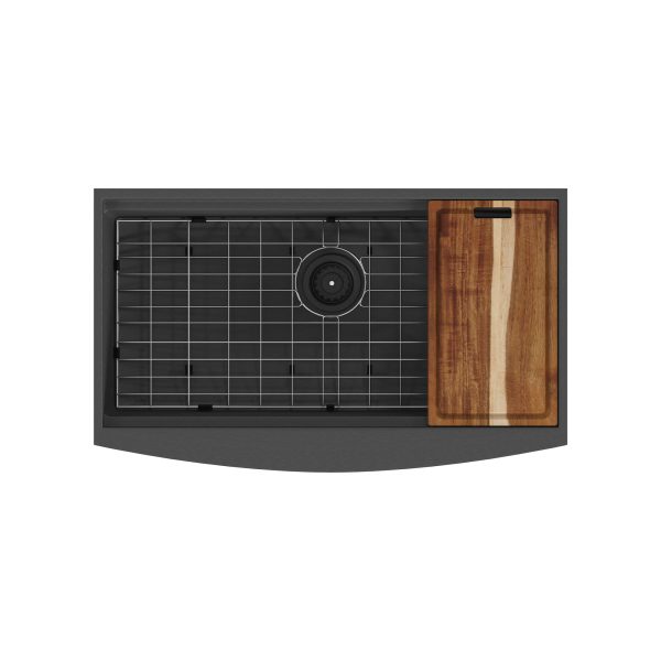 PULSE ShowerSpas Santa Cruz 9" H x 33" W x 20" D Gun Metal Black Undermount Sink