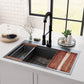 PULSE ShowerSpas Santa Cruz 9" H x 33" W x 22" D Gun Metal Black Drop-in Sink With Spring Neck Faucet