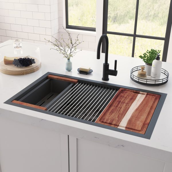 PULSE ShowerSpas Santa Cruz SCS-3219SBA-GMB Dual Mounted Gun Metal Black Sink