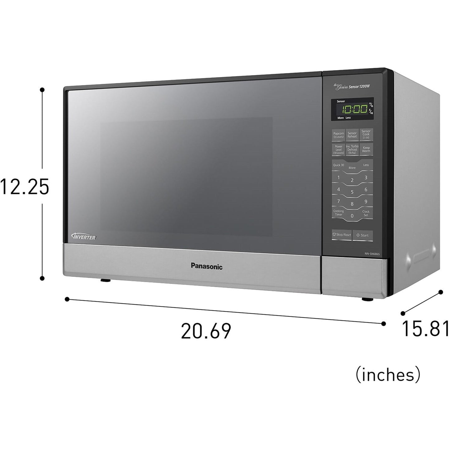 Panasonic Stainless 1.2 Cu. Ft. 1200W Microwave With Inverter Technology