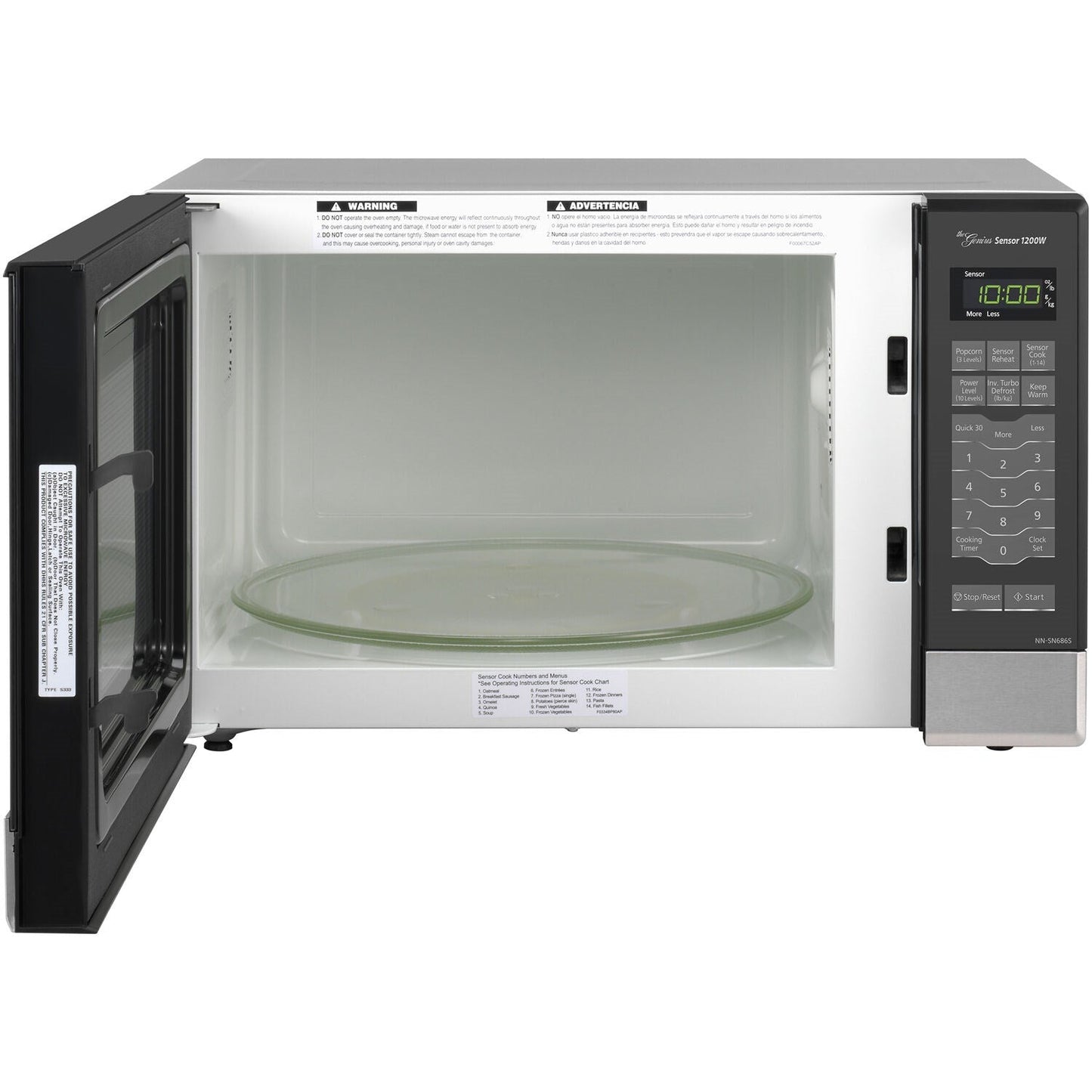 Panasonic Stainless 1.2 Cu. Ft. 1200W Microwave With Inverter Technology