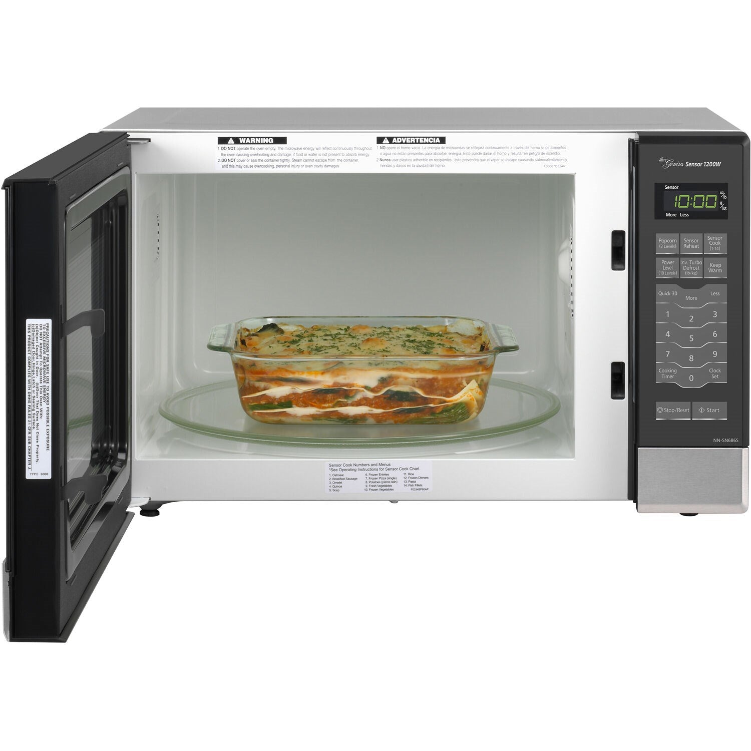 Panasonic Stainless 1.2 Cu. Ft. 1200W Microwave With Inverter Technology