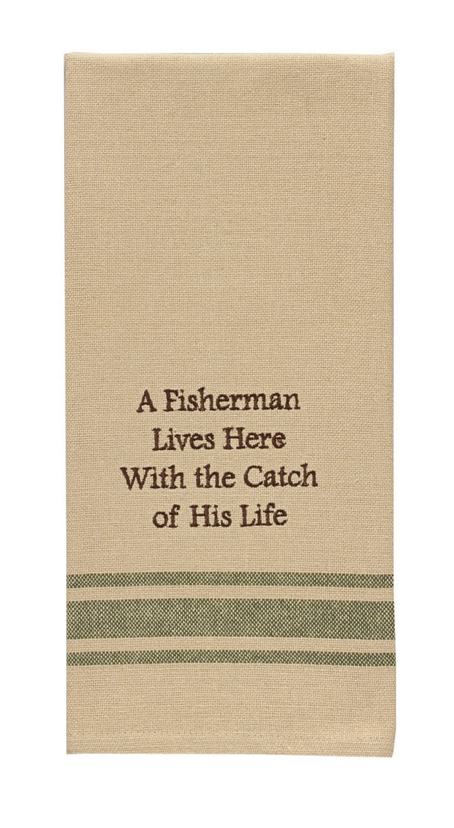 Park Designs A Fisherman Lives Here Dishtowel - Set of 2