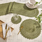 Park Designs Addison Crochet Placemat Matcha Green - Set of 12