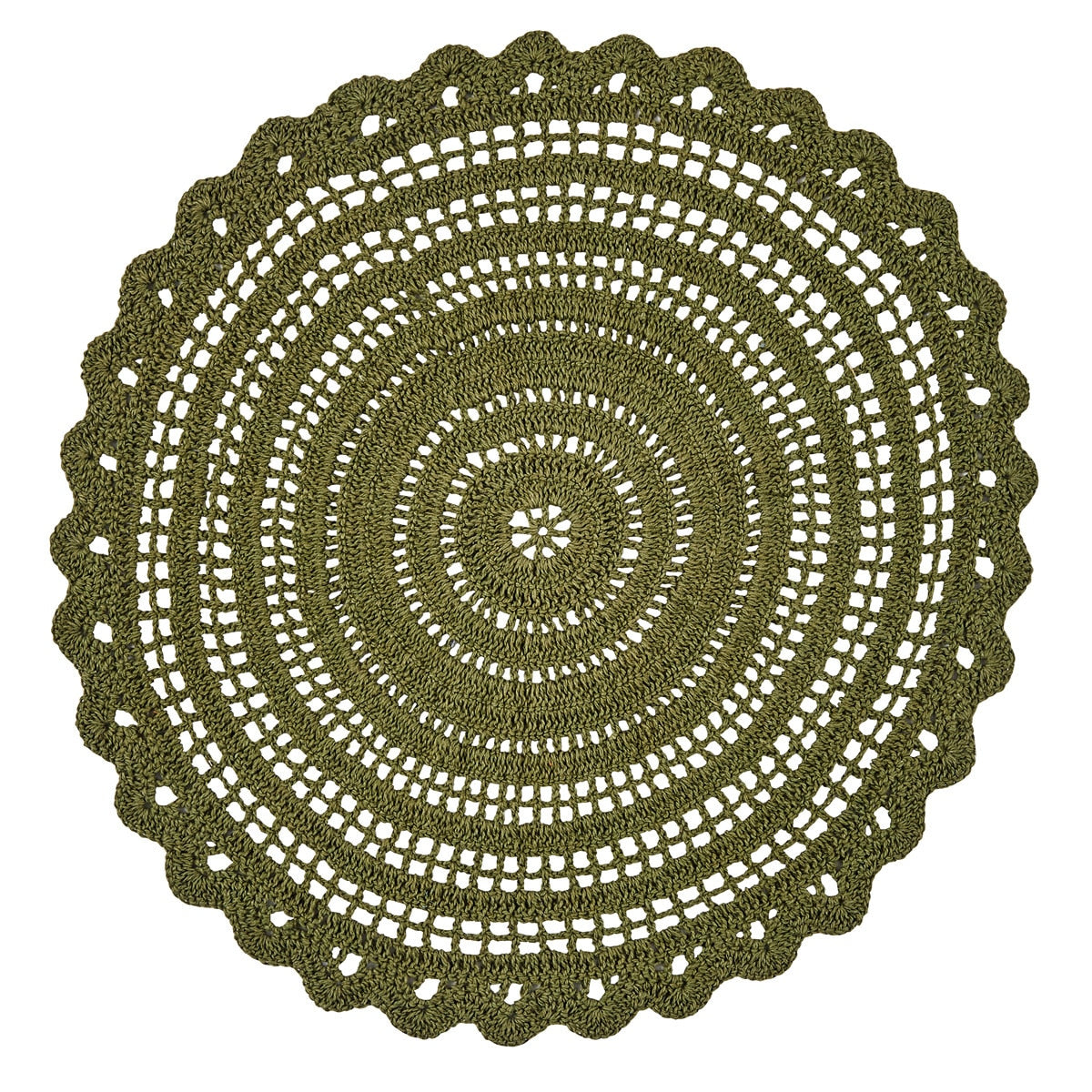 Park Designs Addison Crochet Placemat Matcha Green - Set of 12