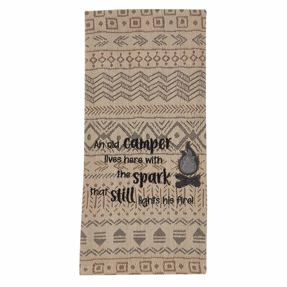 Park Designs An Old Camper Lives Here Embroidered Dishtowel - Set of 2