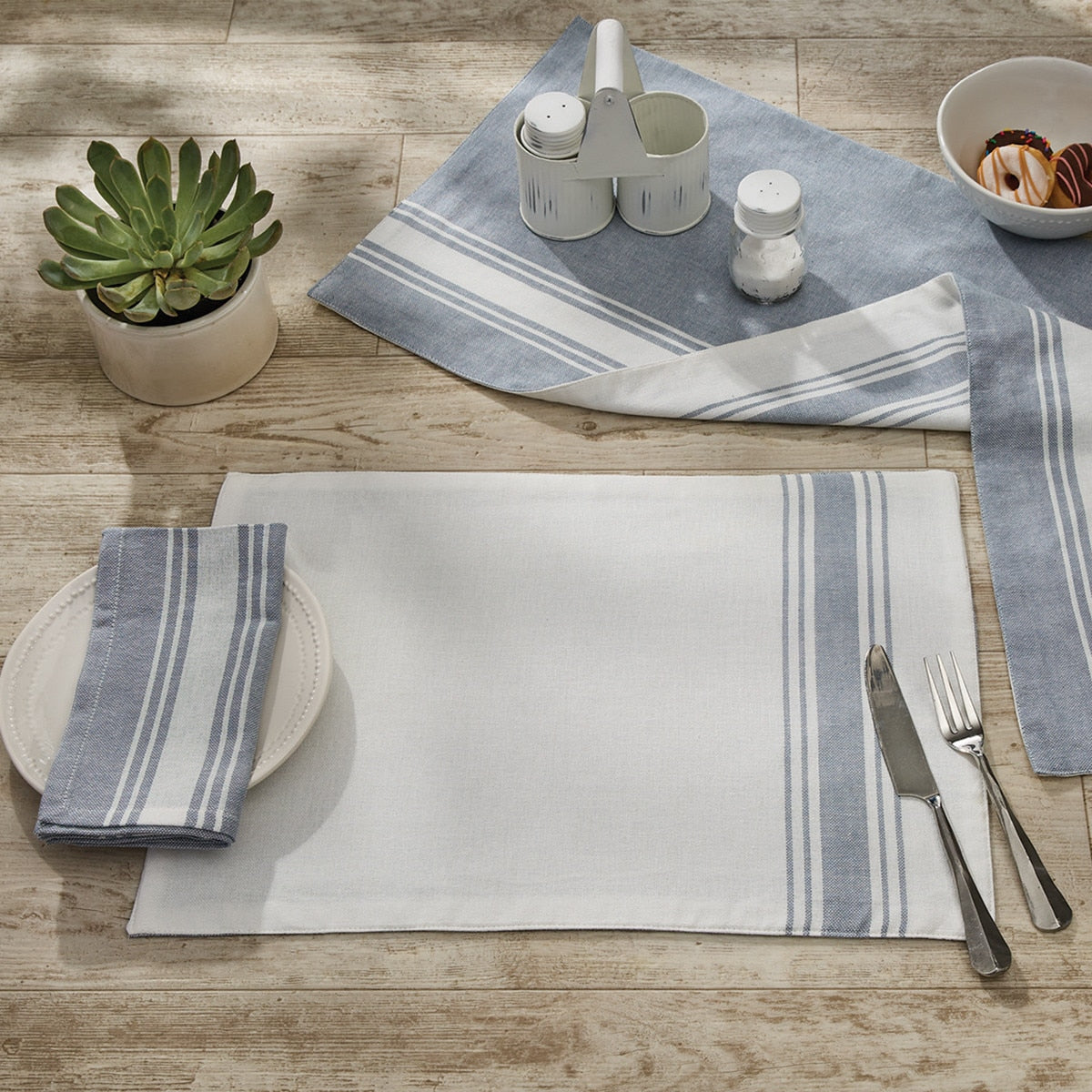 Park Designs Aurora Stripe Dishtowel Cream - Set of 12