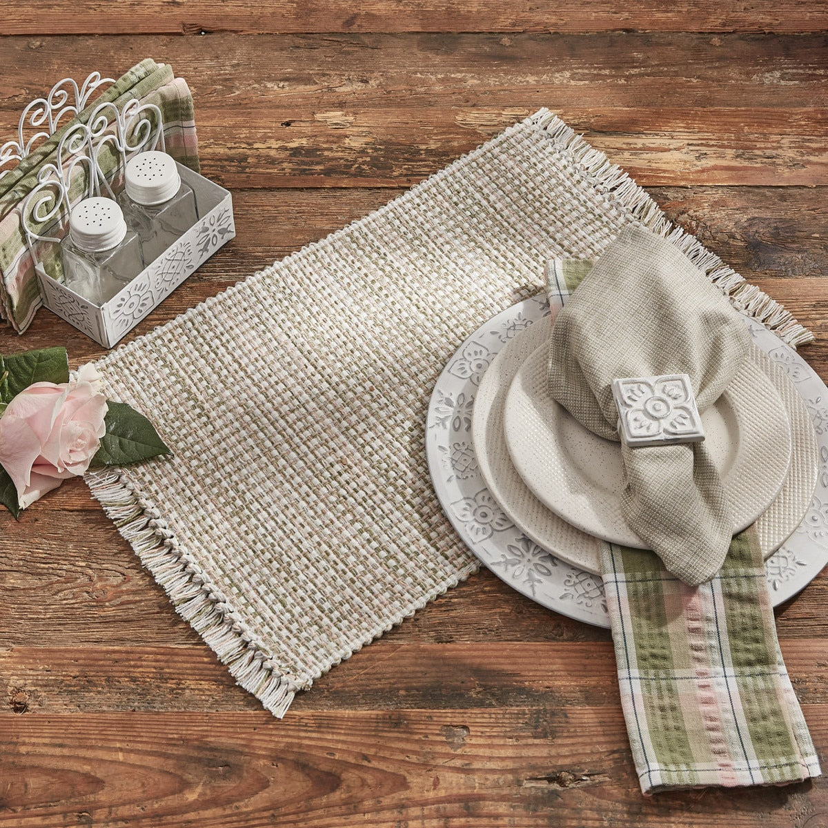 Park Designs Basket Weave Napkin - Meadow - Set of 4