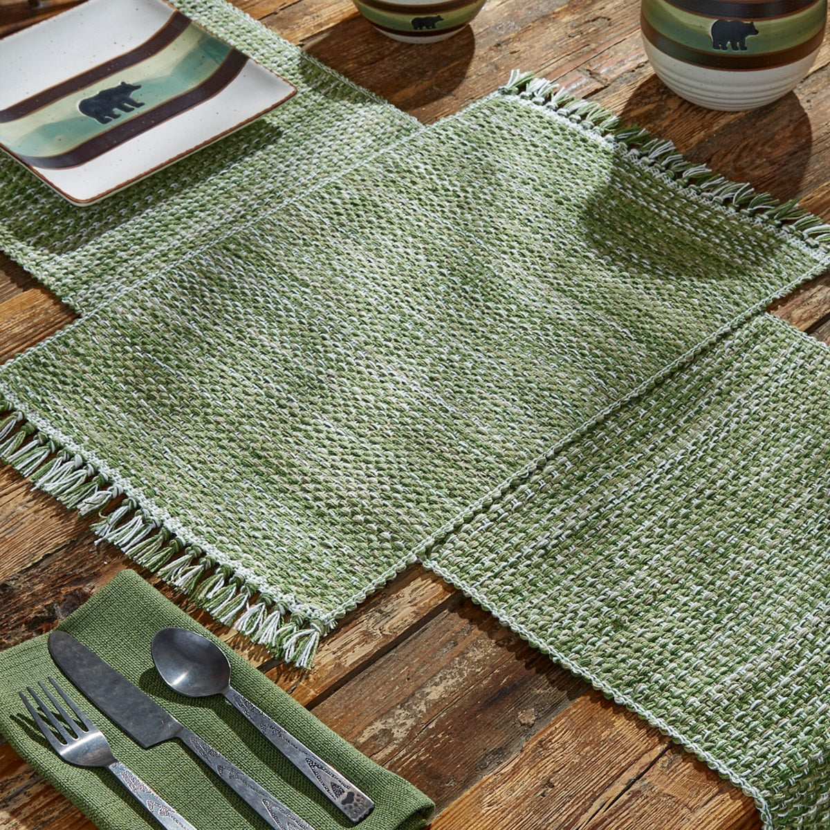 Park Designs Basketweave Placemat Evergreen - Set of 4