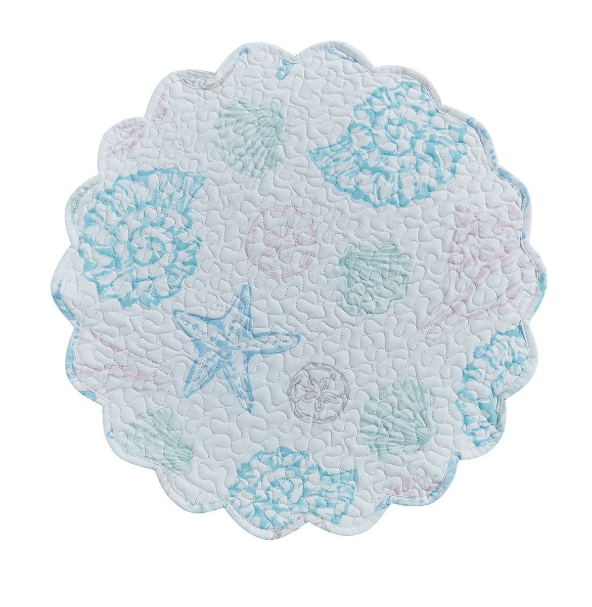 Park Designs Beachcomber Quilted Round Placemat - Set of 4