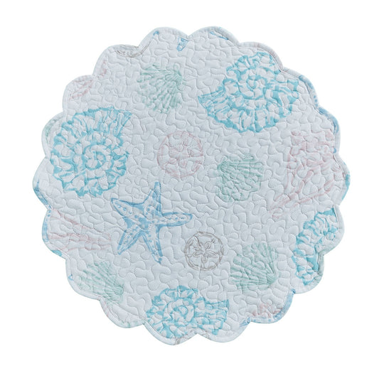 Park Designs Beachcomber Quilted Round Placemat - Set of 4