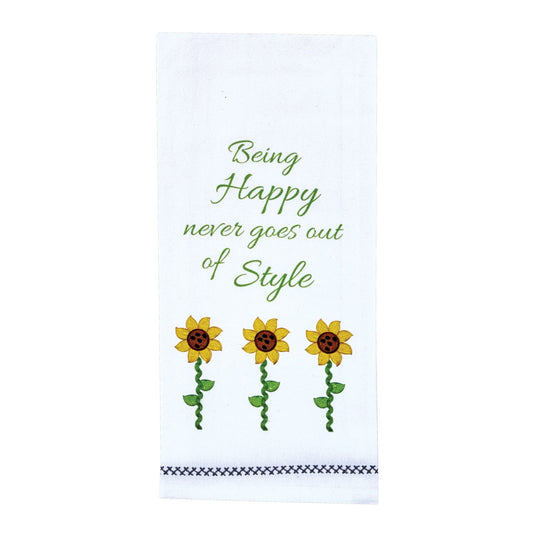 Park Designs Being Happy Dishtowel - Set of 6