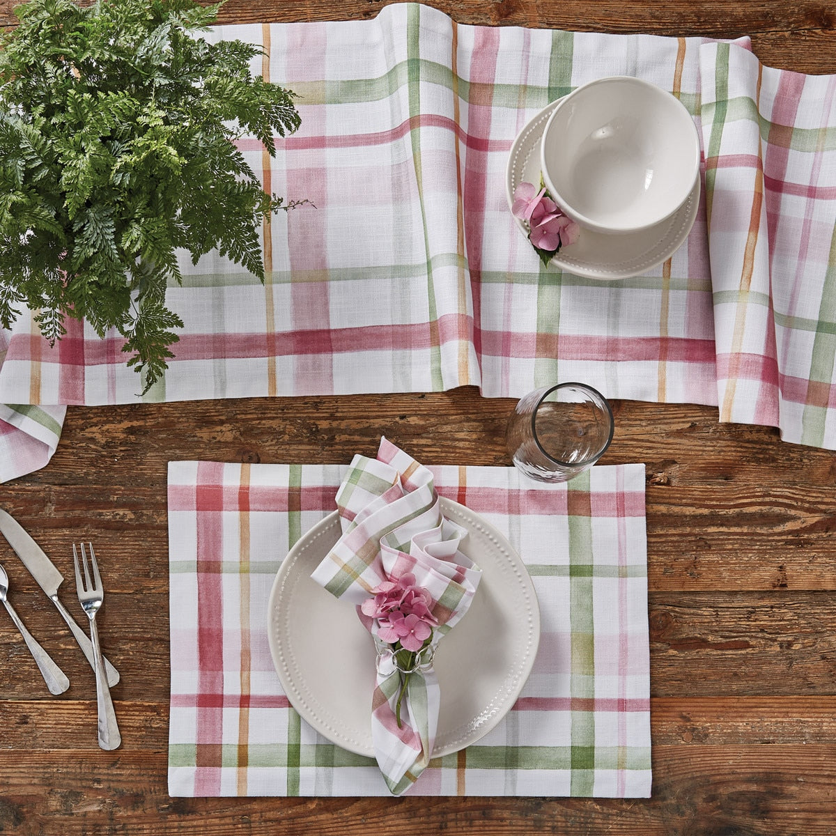 Park Designs Bella Watercolor Plaid Napkin - Set of 4
