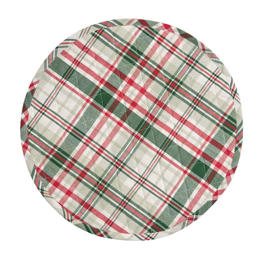 Park Designs Berry Frost Quilted Round Placemat 15" Dia - Set of 12