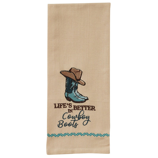 Park Designs Better In Cowboy Boots Dishtowel - Set of 6