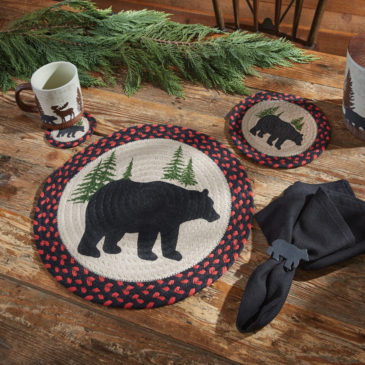 Park Designs Black Bear Braided Placemat - Set of 12