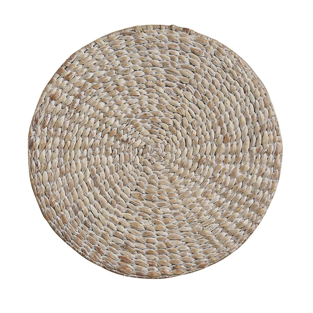 Park Designs Braided Hyacinth Round Placemat White - Set of 4