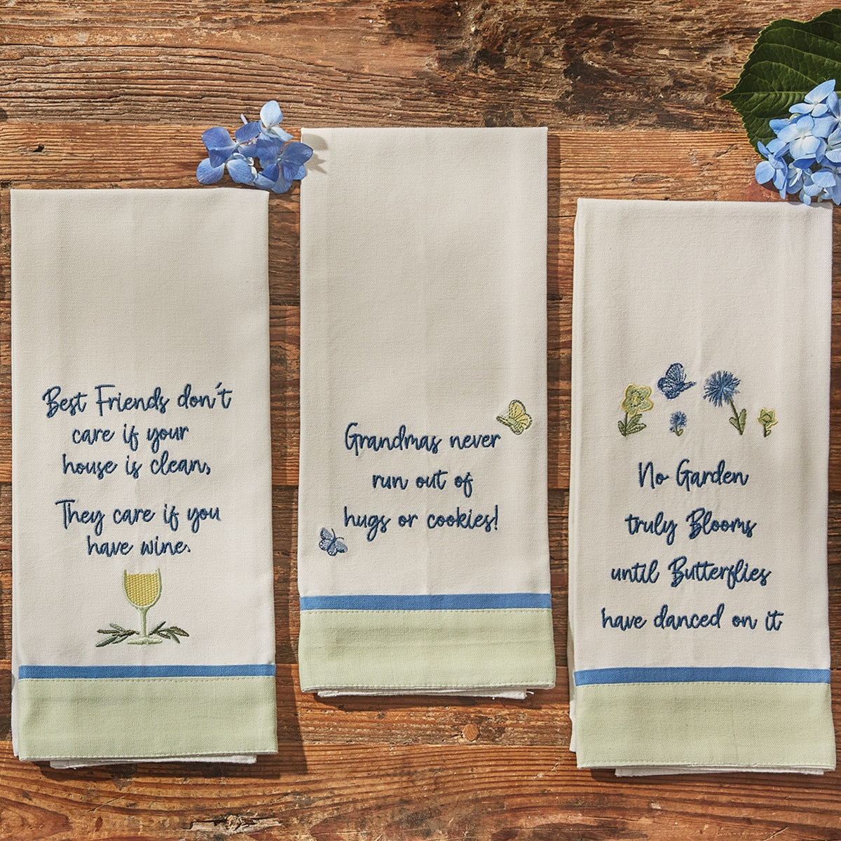Park Designs Butterflies Have Danced Embroidered Dishtowel - Set of 2