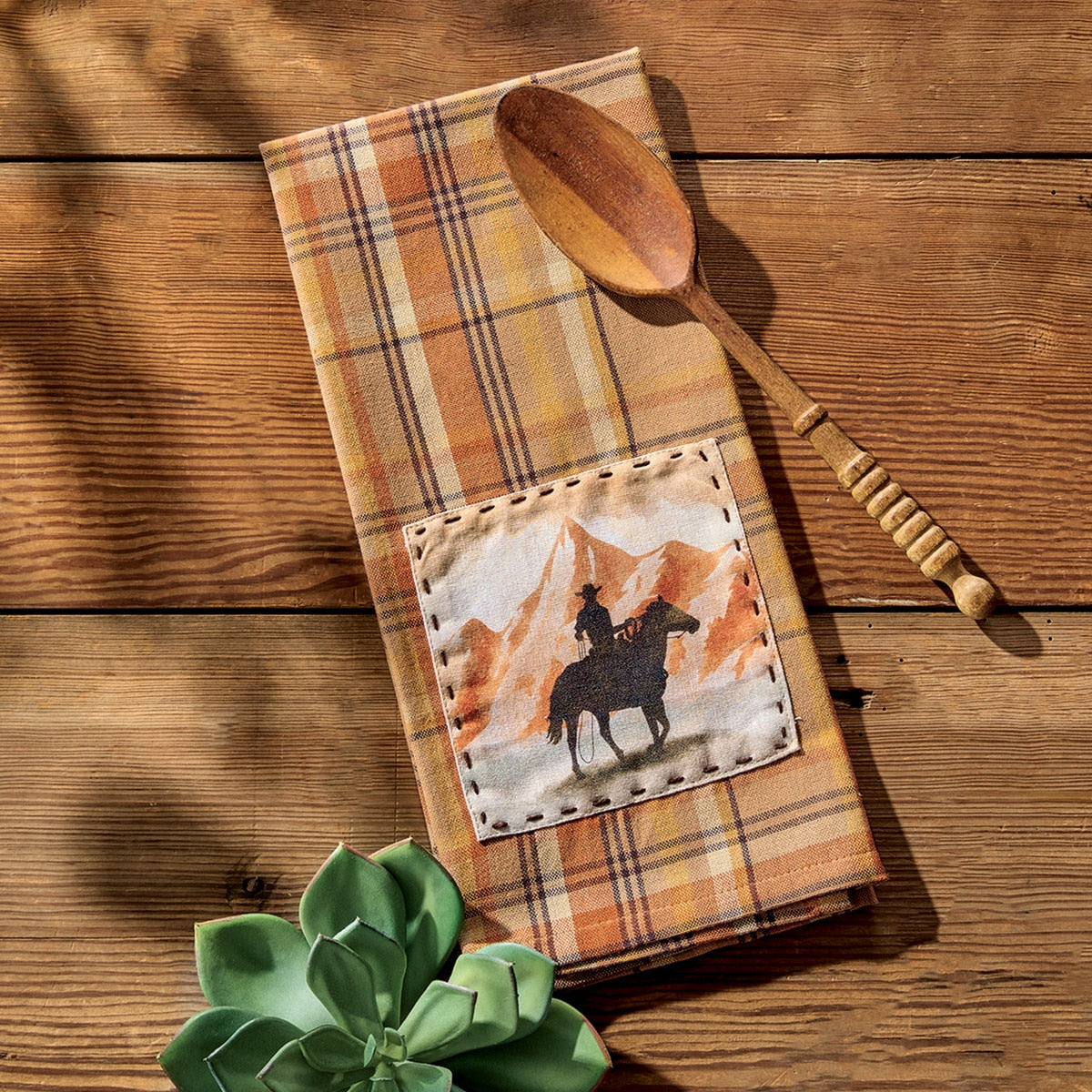 Park Designs Cactus Creek Plaid Decorative Dishtowel - Set of 6