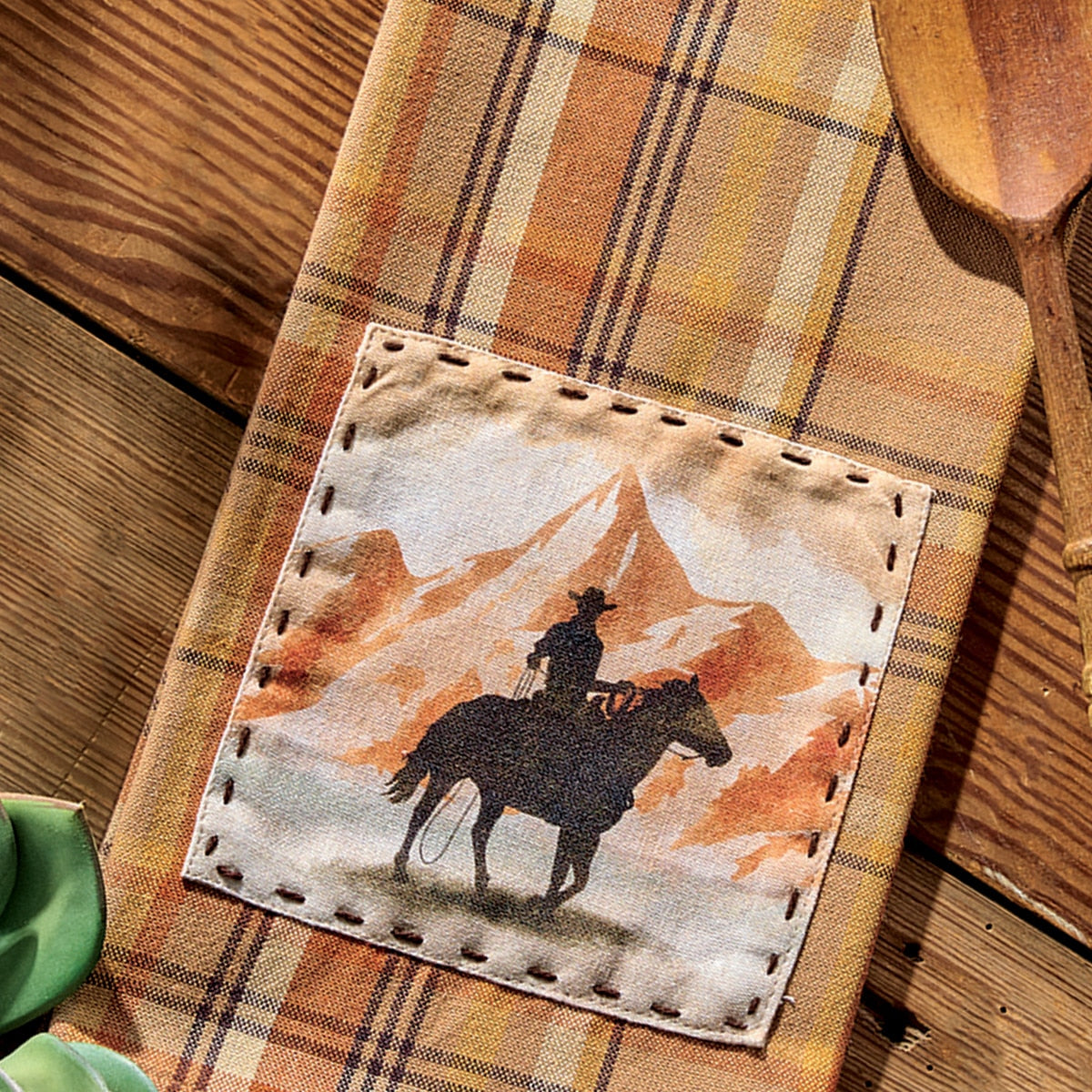 Park Designs Cactus Creek Plaid Decorative Dishtowel - Set of 6