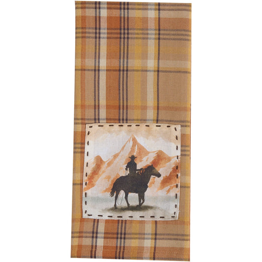 Park Designs Cactus Creek Plaid Decorative Dishtowel - Set of 6