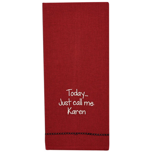 Park Designs Call Me Karen Sentiment Dishtowel - Set of 2