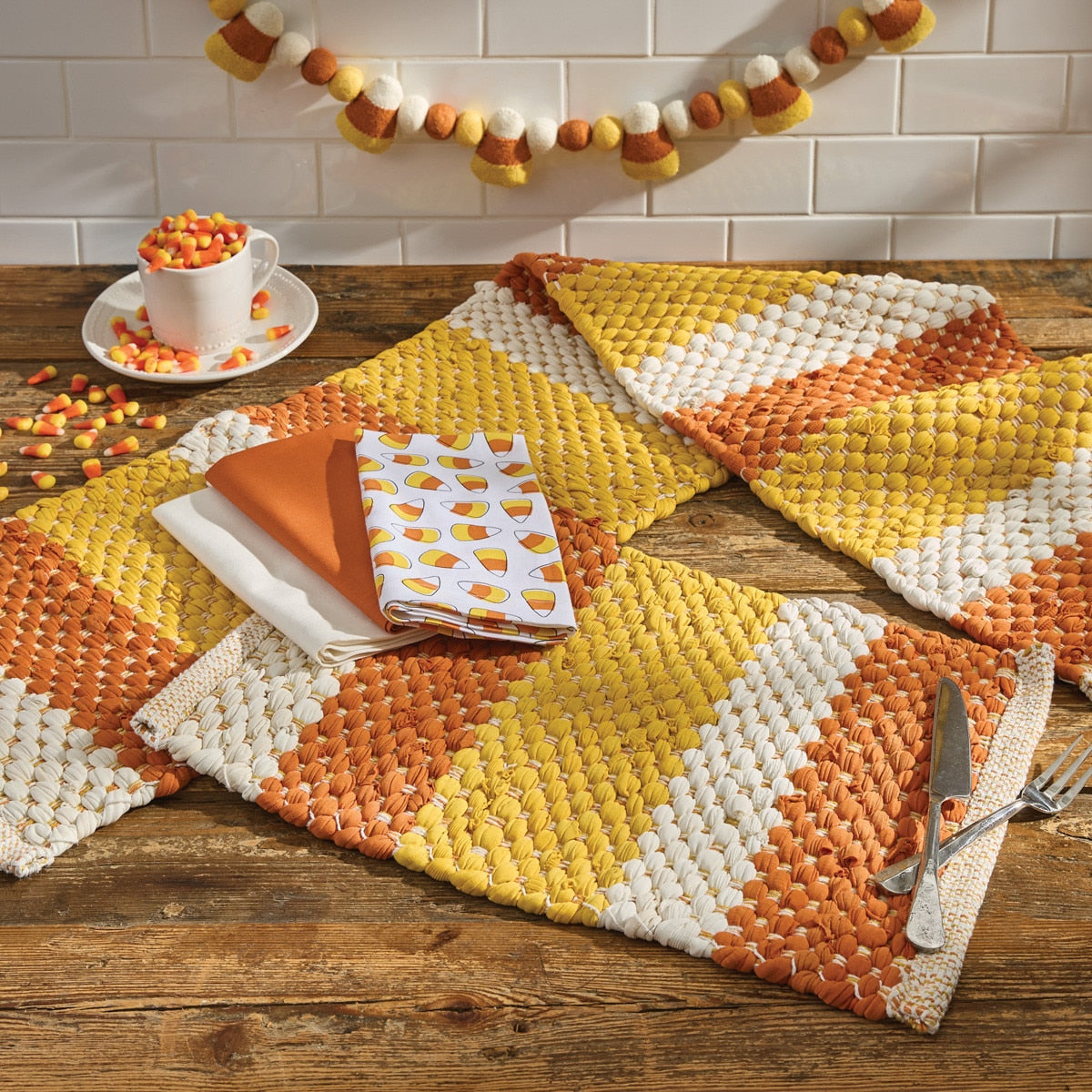 Park Designs Candy Corn Chindi Placemat - Set of 12