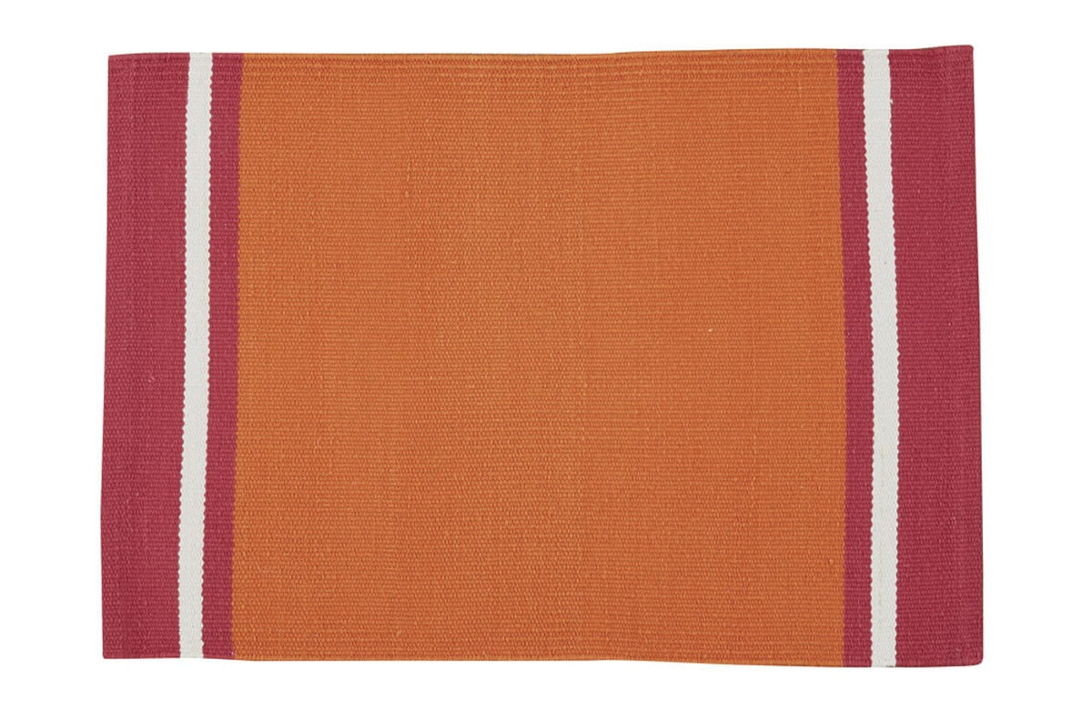 Park Designs Cargo Stripe Placemat Tangerine - Set of 12