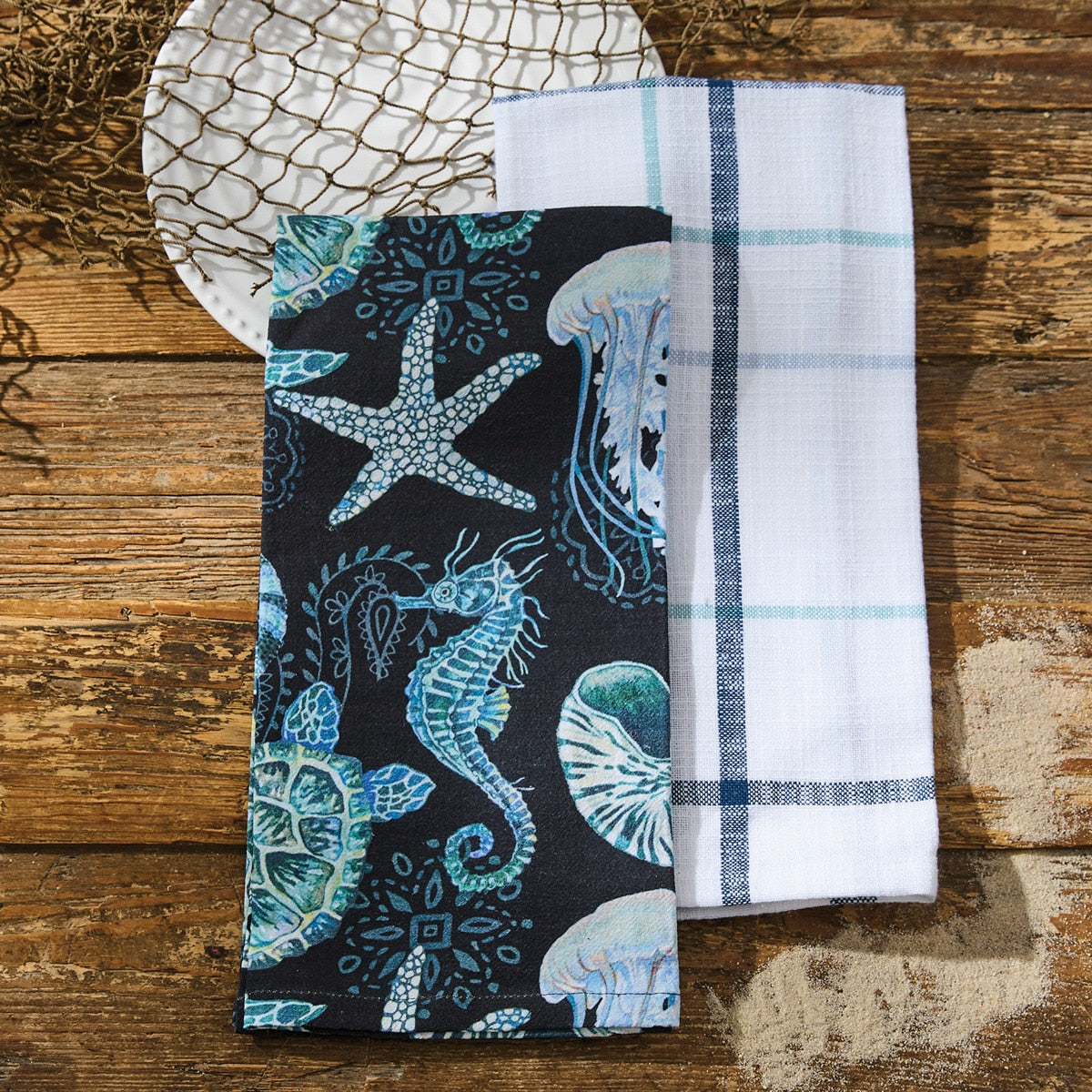 Park Designs Caspian Plaid Dishtowel - Set of 6