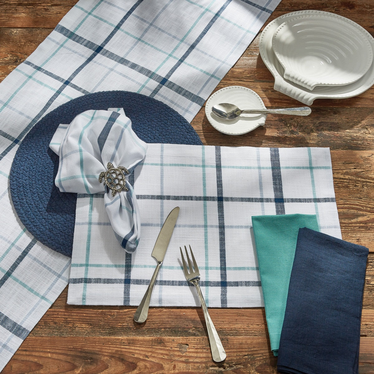 Park Designs Caspian Plaid Napkin - Set of 12