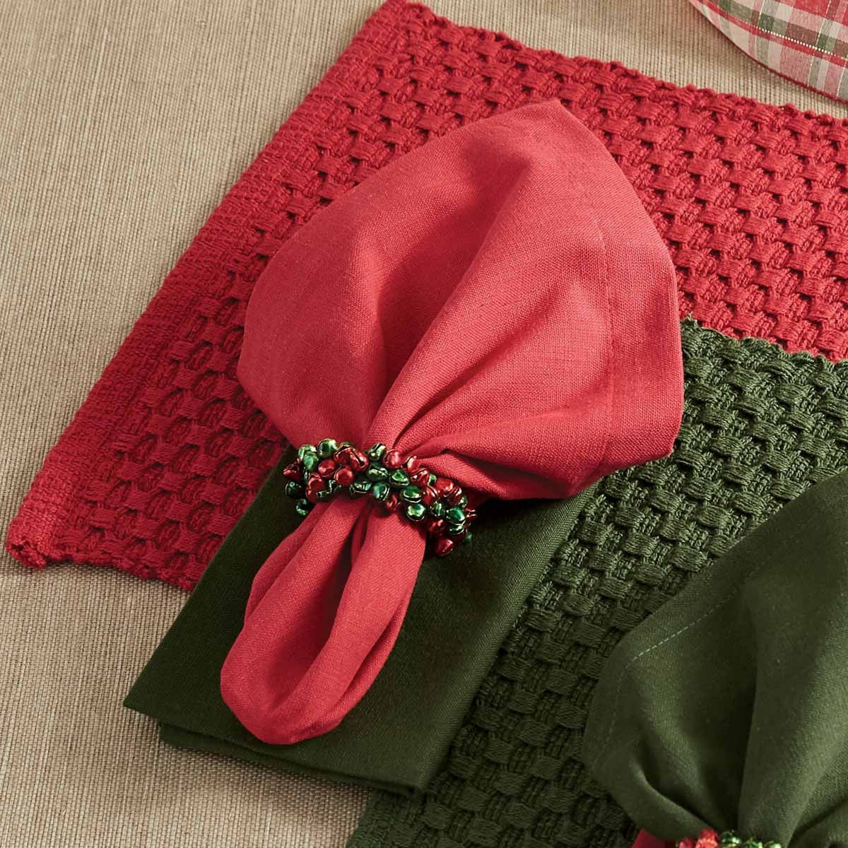Park Designs Chadwick Napkin - Red - Set of 4