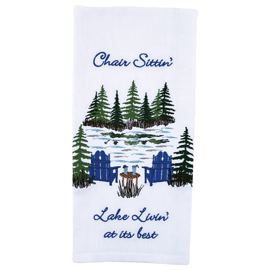 Park Designs Chair Sittin' Embroideredroidered Dishtowel - Set of 2