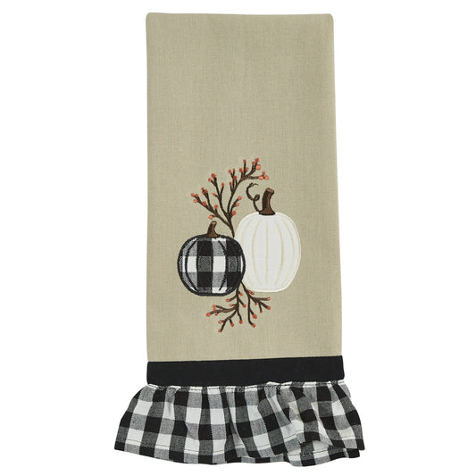 Park Designs Check And Cream Pumpkin Dishtowel - Set of 2