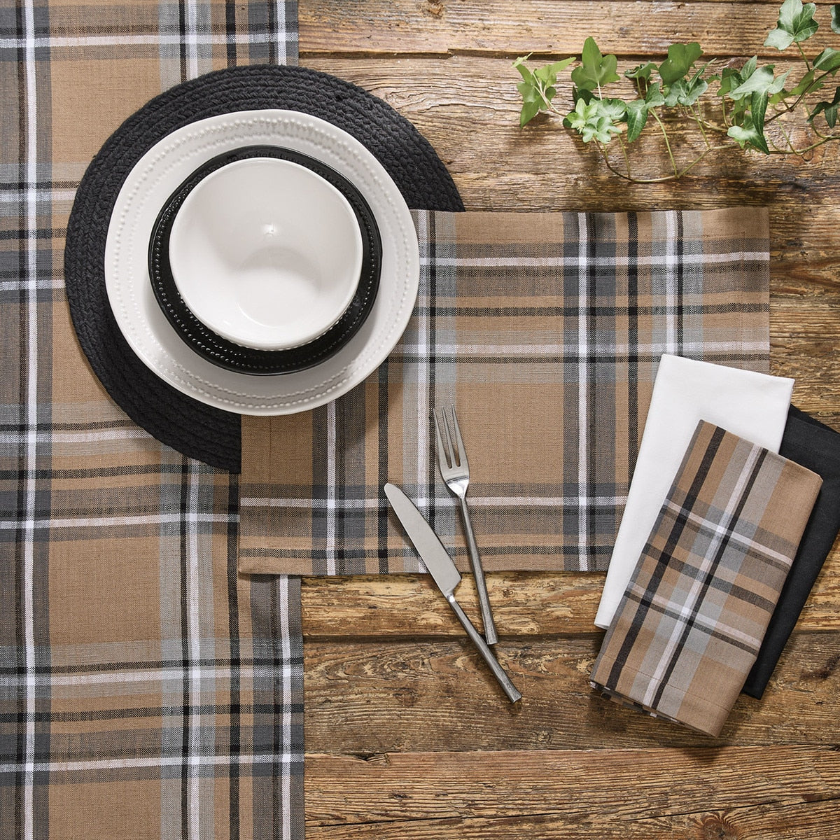 Park Designs Chestnut Plaid Placemat - Set of 12
