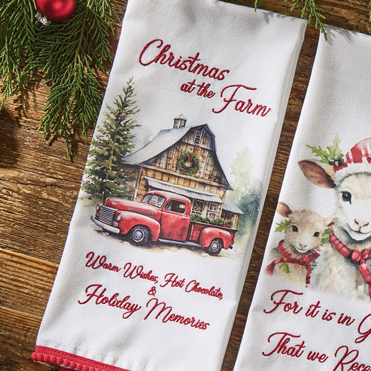Park Designs Christmas At The Farm Dishtowel - Set of 6