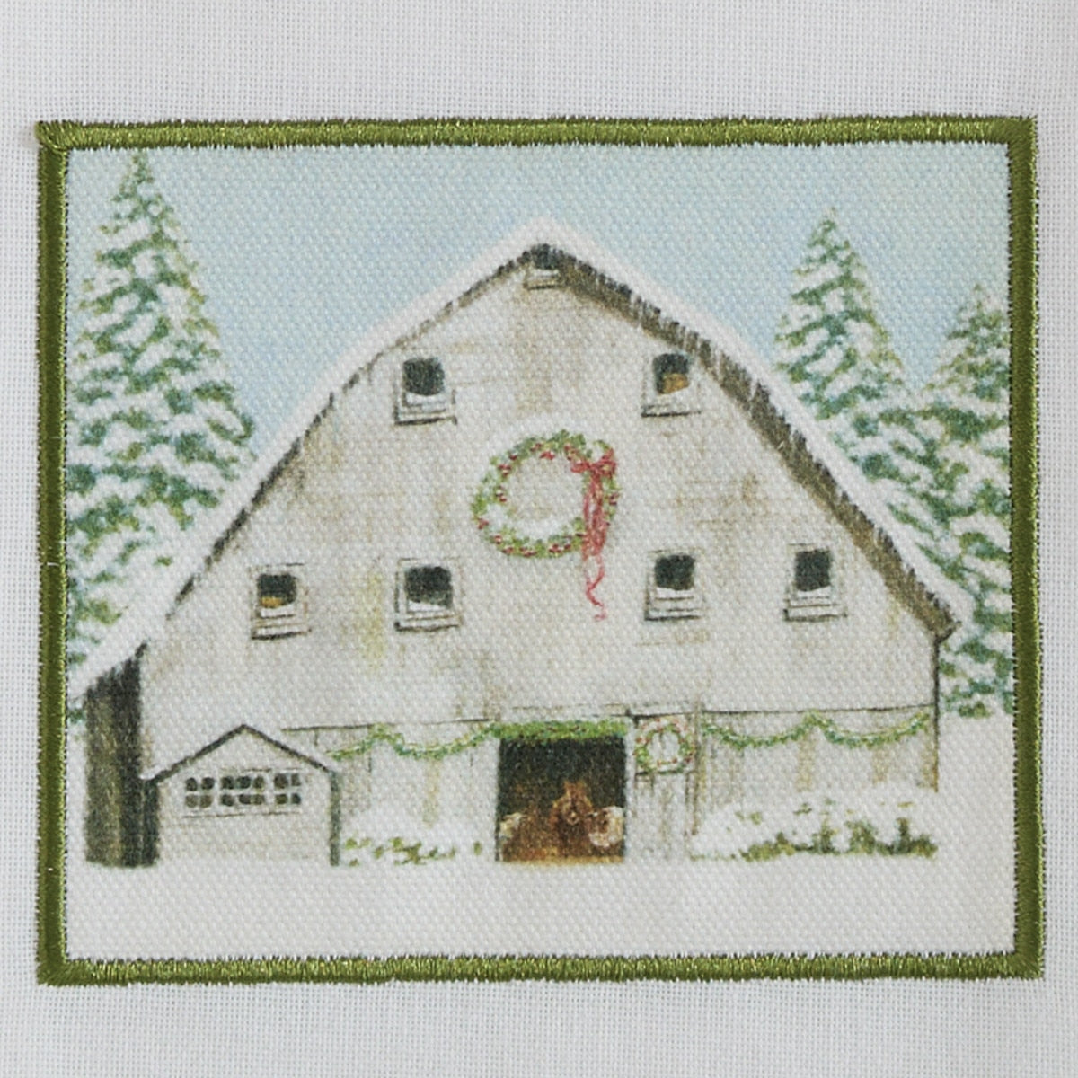 Park Designs Christmas Barn Patch Dishtowel - Set of 6