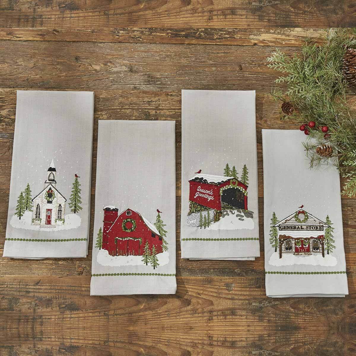 Park Designs Church Christmas Dishtowel - Set of 2