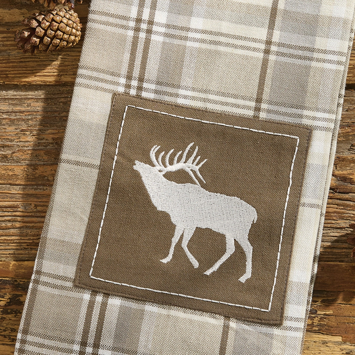 Park Designs Cliffside Plaid Elk Decorative Dishtowel - Set of 6