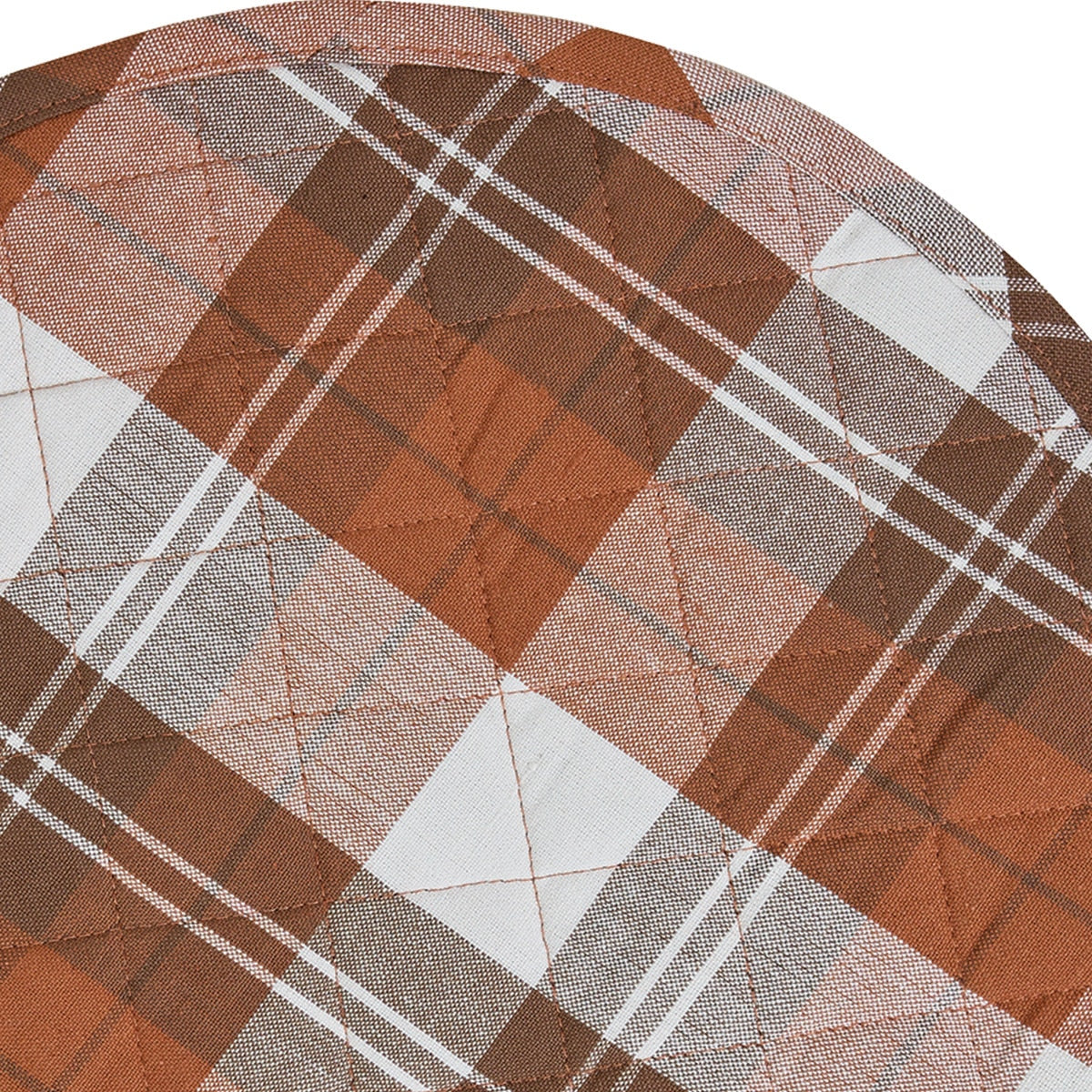 Park Designs Country Plaid Quilted Placemat 15" Dia - Set of 12