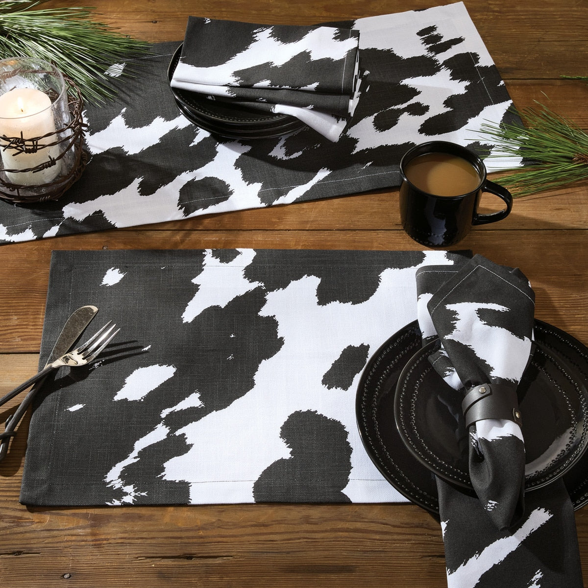 Park Designs Cowhide Holstein Placemat - Set of 12