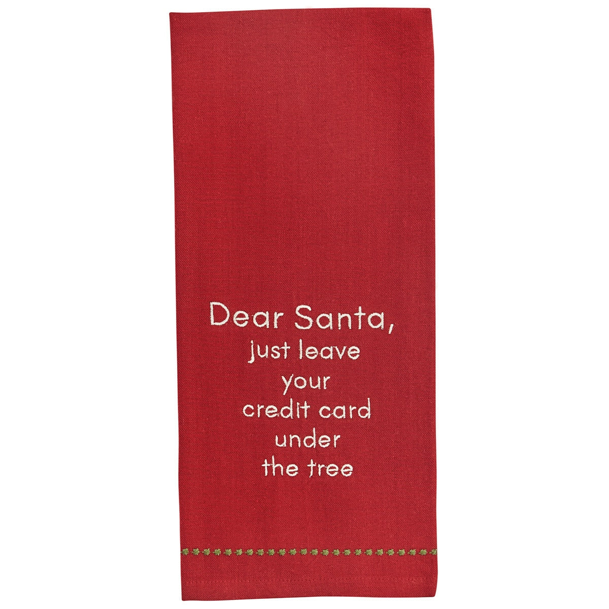 Park Designs Dear Santa Leave Card Sentiment Dishtowel - Set of 2