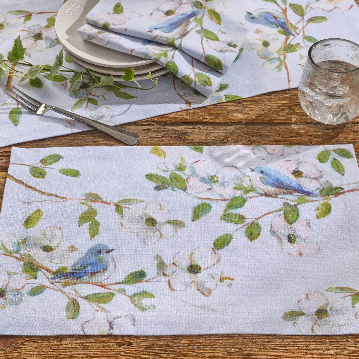 Park Designs Dogwoods And Blue Birds Placemat - Set of 12