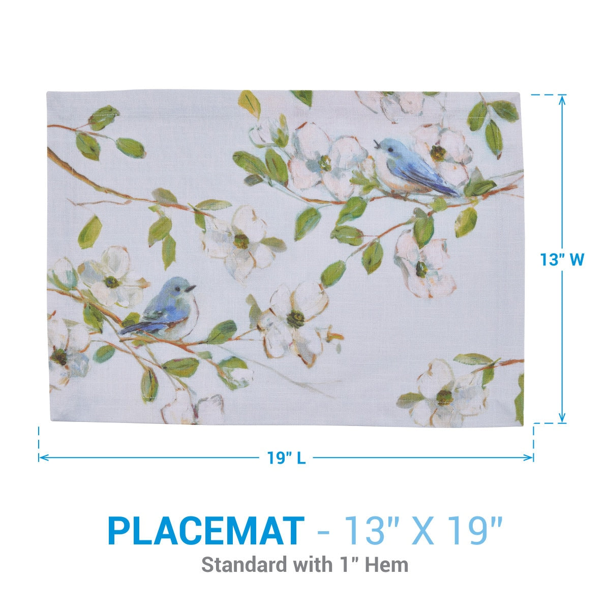 Park Designs Dogwoods And Blue Birds Placemat - Set of 12